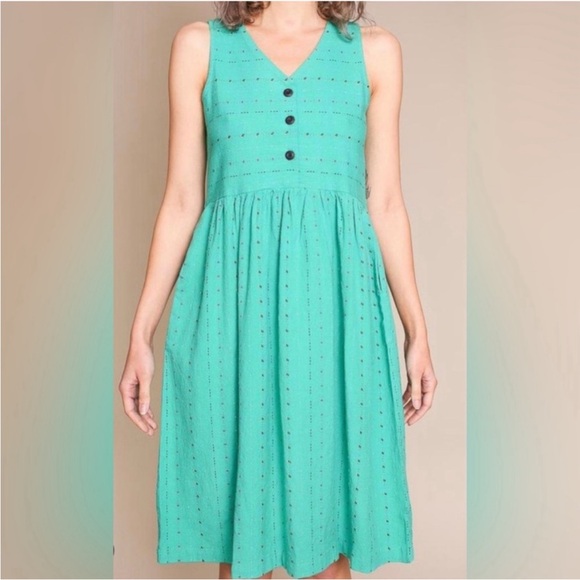 Ace & Jig Dresses & Skirts - Ace & Jig Teal Blue-Green ‘Rooney’ Dress in ‘Aloha’ Multicolored Embroidered